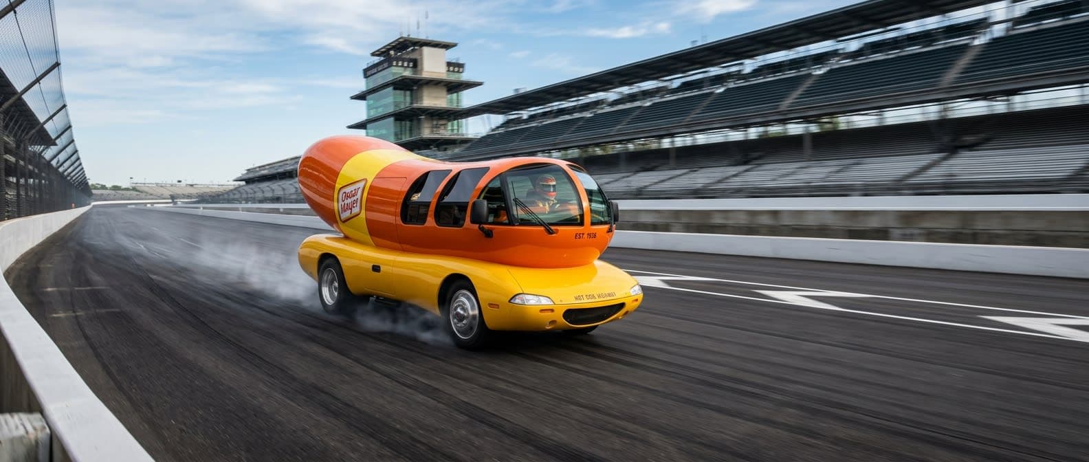 The Wienermobile Takes Over the Brickyard for a High-Stakes Culinary Sprint